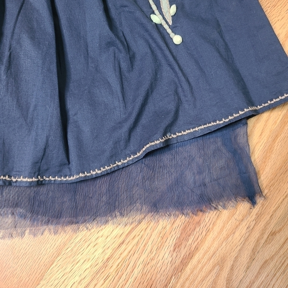 Ashe Wood INDIA Medium Cotton Embellished Layered Skirt - Picture 3 of 6